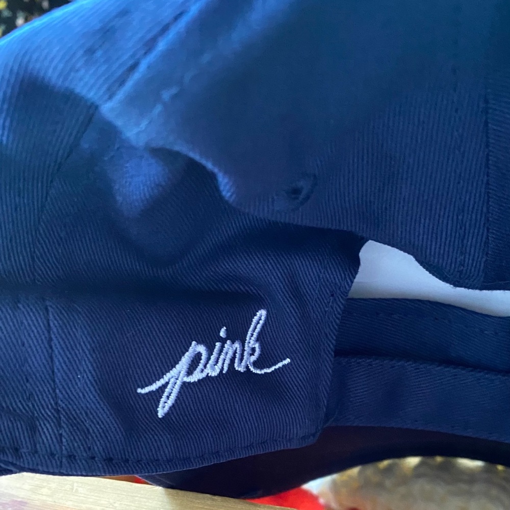 Vs pink baseball cap navy raised embroidered pink logo rare - Picture 4 of 7